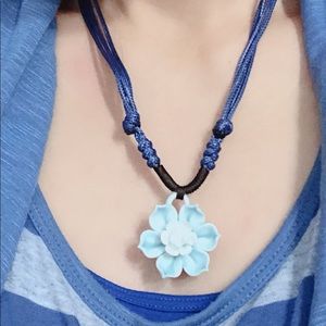 Handmade Porcelain flower necklace pendant